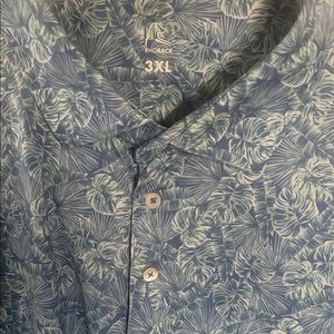 Rhoback Men's Leafy Green and Blue Button Down Shirt